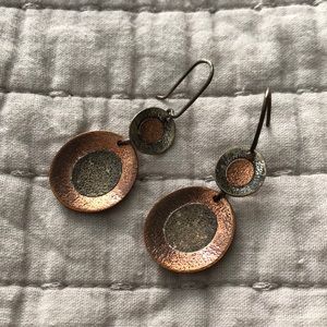 Vintage silver and copper earrings